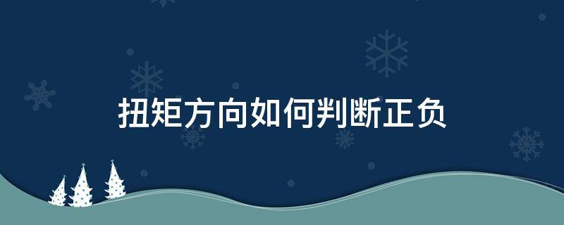 扭矩方向如何判断正负（扭矩方向怎么判断）