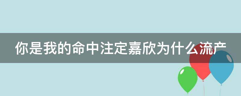 你是我的命中注定嘉欣为什么流产 你是我的命中注定嘉欣第几集流产的