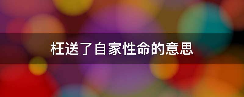 枉送了自家性命的意思（枉送了自家性命的枉送是什么意思）