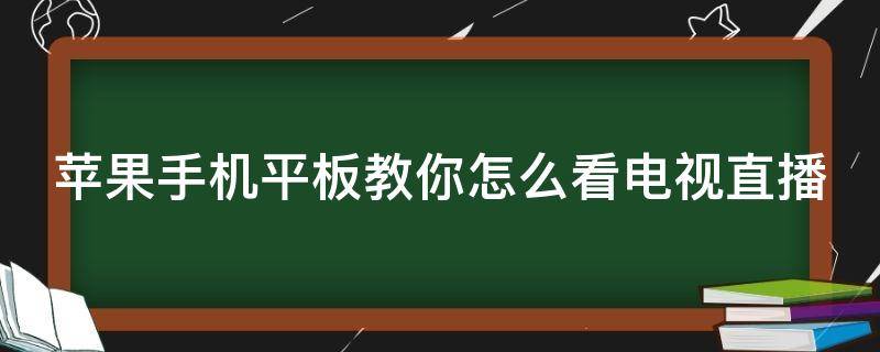 苹果手机平板教你怎么看电视直播 苹果平板怎样看电视台直播