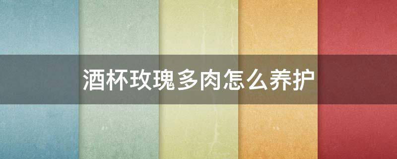 酒杯玫瑰多肉怎么养护（酒杯玫瑰多肉）