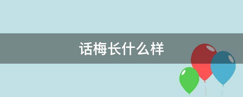 话梅长什么样（话梅长什么样子?）