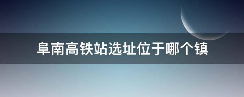 阜南高铁站选址位于哪个镇（安徽阜南县高铁站选址）