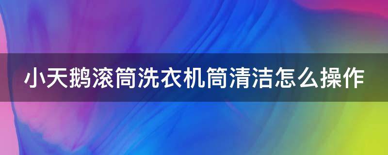 小天鹅滚筒洗衣机筒清洁怎么操作（小天鹅滚筒洗衣机清洁方法）