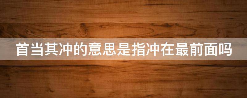 首当其冲的意思是指冲在最前面吗 首当其冲的意思是指冲在最前面吗对吗