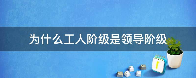 为什么工人阶级是领导阶级 为什么工人阶级是领导阶级?农民不能成为领导阶级?