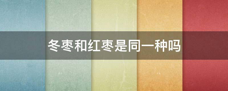 冬枣和红枣是同一种吗 冬枣跟红枣的区别