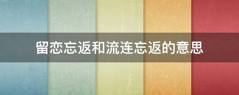 留恋忘返和流连忘返的意思 留恋忘返和流连忘返的意思一样