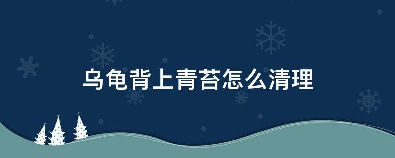 乌龟背上青苔怎么清理（龟背上的青苔怎么去除）