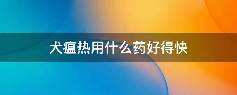 犬瘟热用什么药好得快 犬瘟热用什么药最好