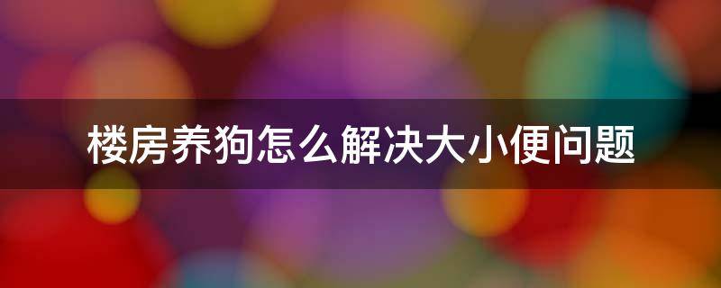 楼房养狗怎么解决大小便问题（楼房里养狗大小便怎么解决）