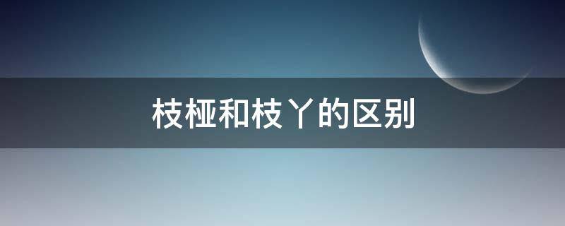 枝桠和枝丫的区别（什么是枝桠）