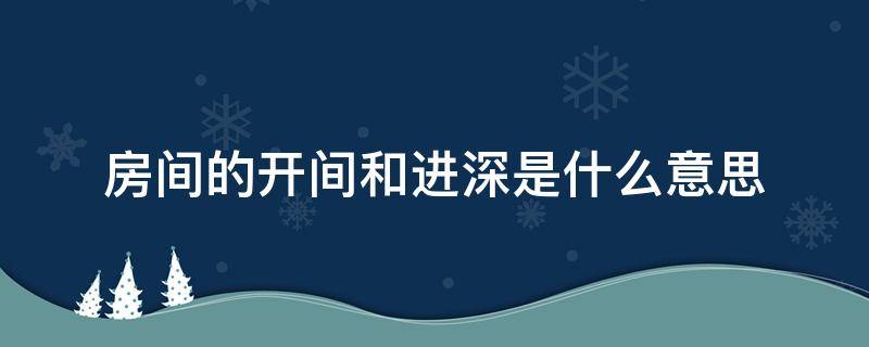 房间的开间和进深是什么意思（房子开间和进深是什么意思）