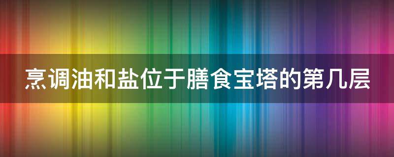 烹调油和盐位于膳食宝塔的第几层（烹调油和食盐图片）