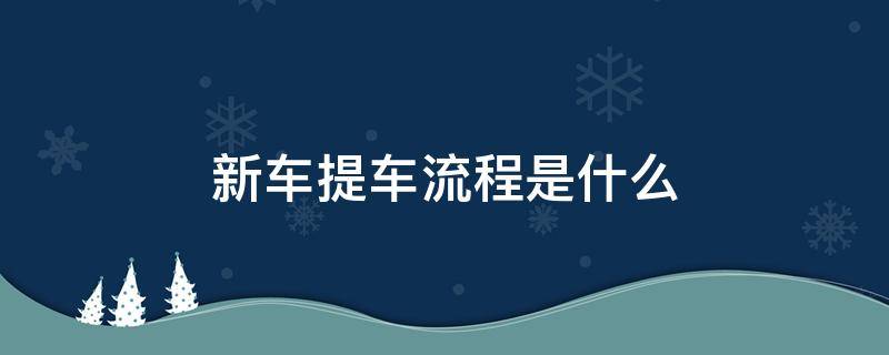 新车提车流程是什么（新车到了提车流程）