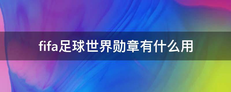 fifa足球世界勋章有什么用（fifa足球勋章干嘛用的）