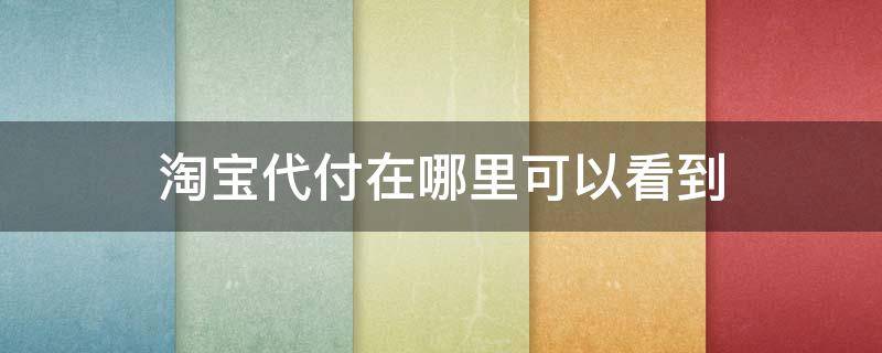 淘宝代付在哪里可以看到（淘宝代付能看到什么）
