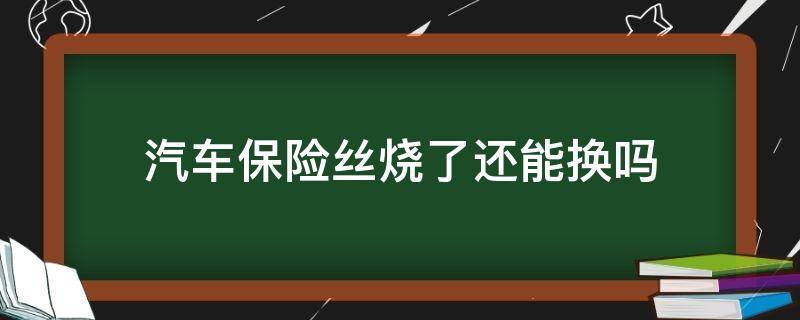 汽车保险丝烧了还能换吗（换上保险丝还是烧怎么办）