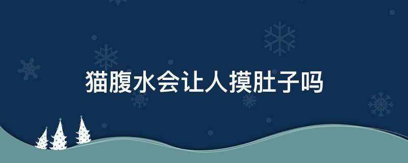 猫腹水会让人摸肚子吗 摸了猫腹水的猫会传染自家猫吗