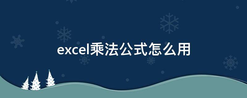 excel乘法公式怎么用（excel乘法公式怎么用函数）