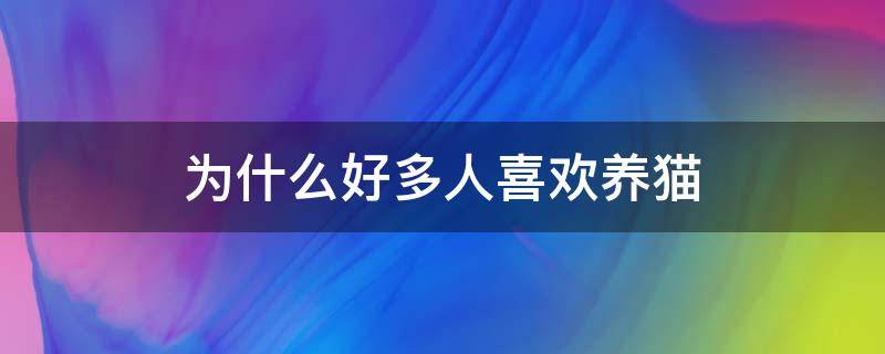 为什么好多人喜欢养猫 为什么有些人喜欢养猫?