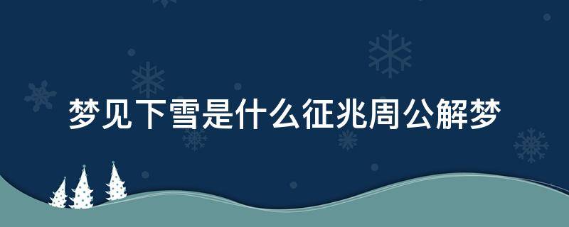 梦见下雪是什么征兆周公解梦 梦见下雪是什么意思解梦大全周公