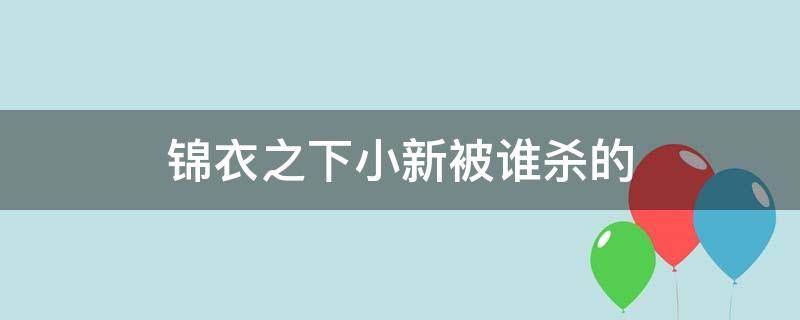 锦衣之下小新被谁杀的（锦衣之下小新死的时候）