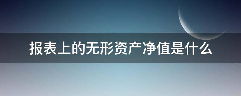 报表上的无形资产净值是什么 资产负债表中的无形资产是净值吗?