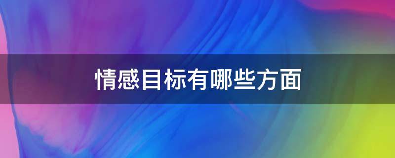 情感目标有哪些方面 情感目标有哪些方面 英语