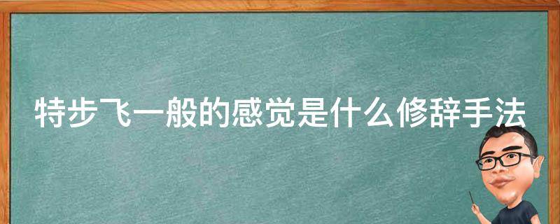 特步飞一般的感觉是什么修辞手法 特步飞一般的感觉,用了什么修辞