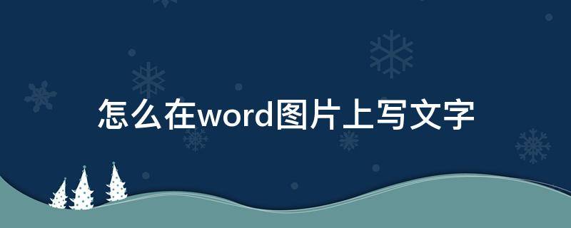 怎么在word图片上写文字 Word文档怎么在图片上写字