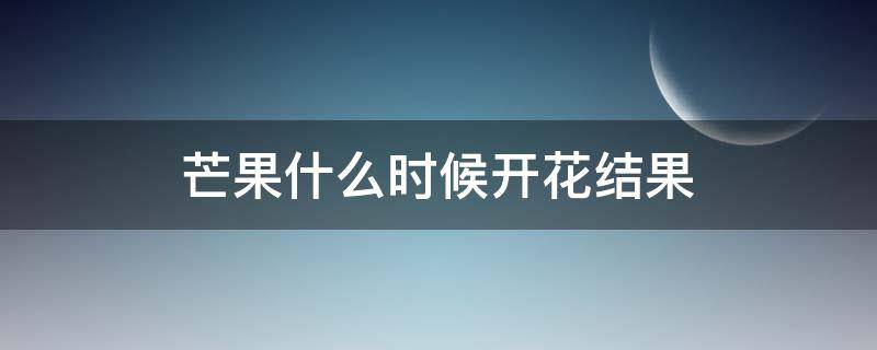 芒果什么时候开花结果（芒果什么时候开花结果2020美国大选预测）