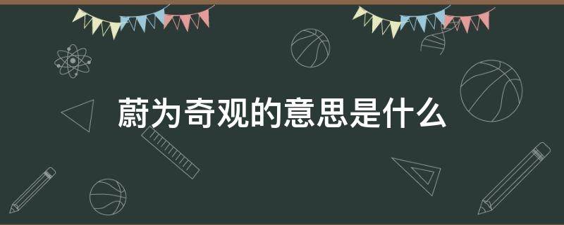 蔚为奇观的意思是什么（蔚为壮观的意思）