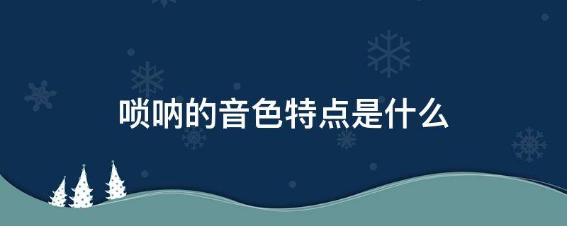 唢呐的音色特点是什么 唢呐的构造和音色