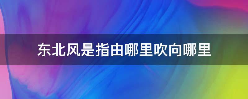 东北风是指由哪里吹向哪里 东北风是指从什么方向吹来的