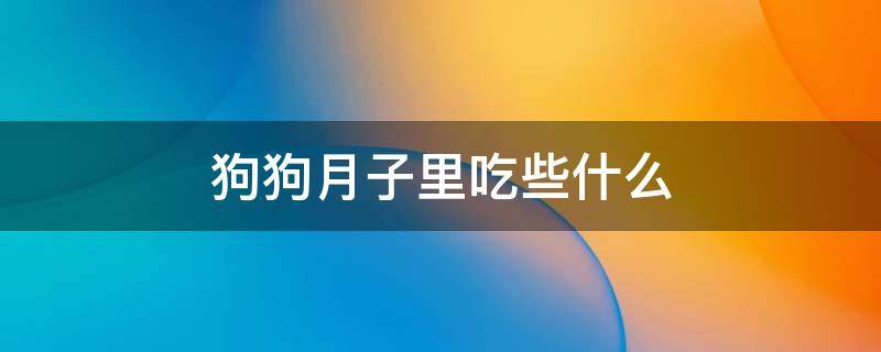 狗狗月子里吃些什么 月子里的狗狗吃什么