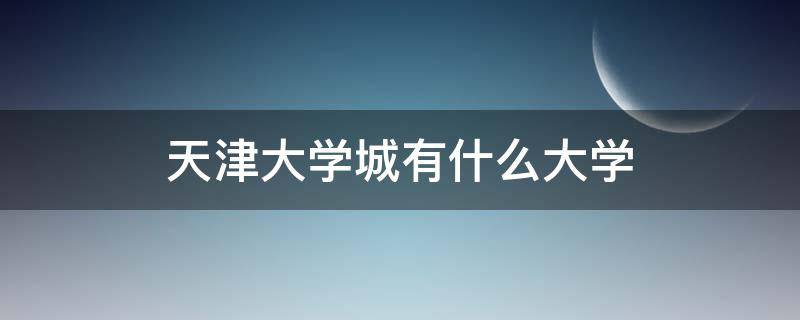 天津大学城有什么大学（天津大学城都有什么大学）