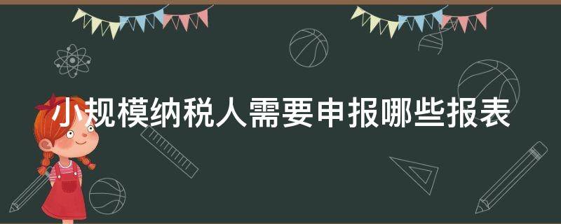 小规模纳税人需要申报哪些报表（小规模纳税人纳税申报需要什么材料）
