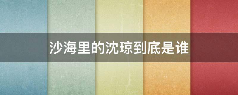 沙海里的沈琼到底是谁 沙海那个沈琼是谁