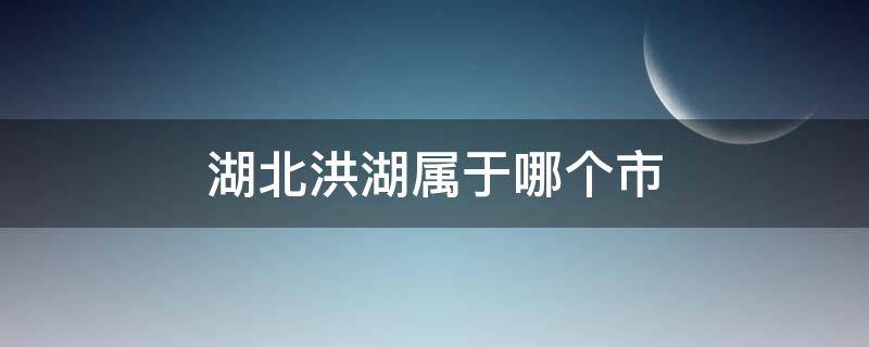 湖北洪湖属于哪个市 湖北洪湖属于哪个市多少公里