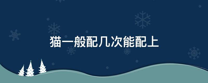 猫一般配几次能配上 猫配几次可以配上