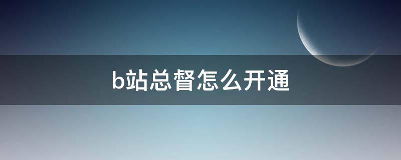 b站总督怎么开通 b站总督怎么开通ios