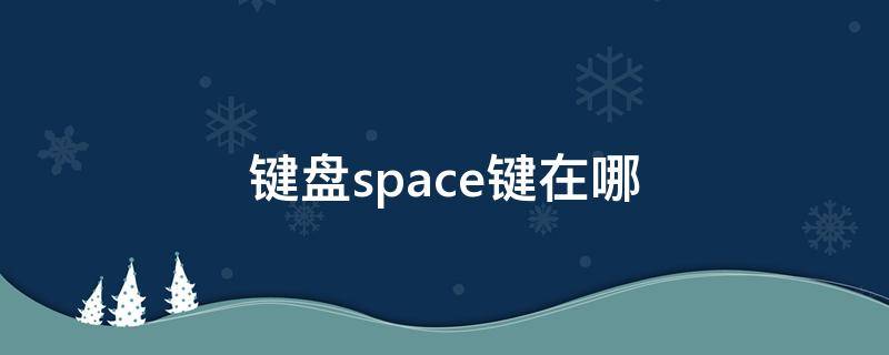 键盘space键在哪（键盘按键space在哪）