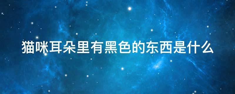 猫咪耳朵里有黑色的东西是什么 猫咪耳朵里有黑色的东西是什么原因