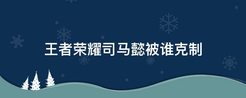 王者荣耀司马懿被谁克制 王者荣耀 克制司马懿