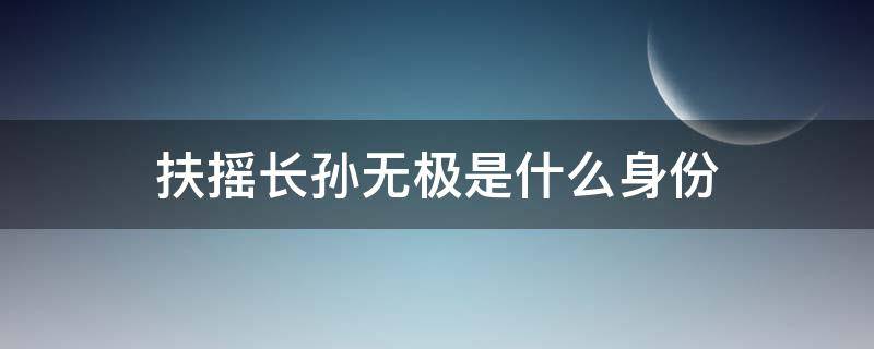 扶摇长孙无极是什么身份（扶摇里长孙无极的母亲是谁）