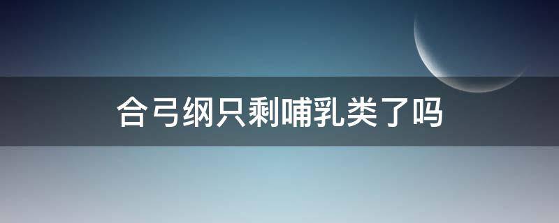 合弓纲只剩哺乳类了吗（合弓纲为什么只剩哺乳类）