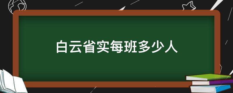 白云省实每班多少人 白云省实介绍