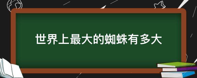 世界上最大的蜘蛛有多大 世界上最大的蜘蛛有多大?