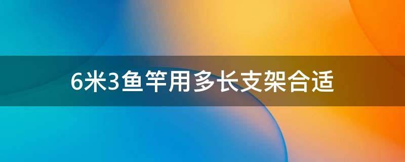 6米3鱼竿用多长支架合适 6米3的竿用多长的支架